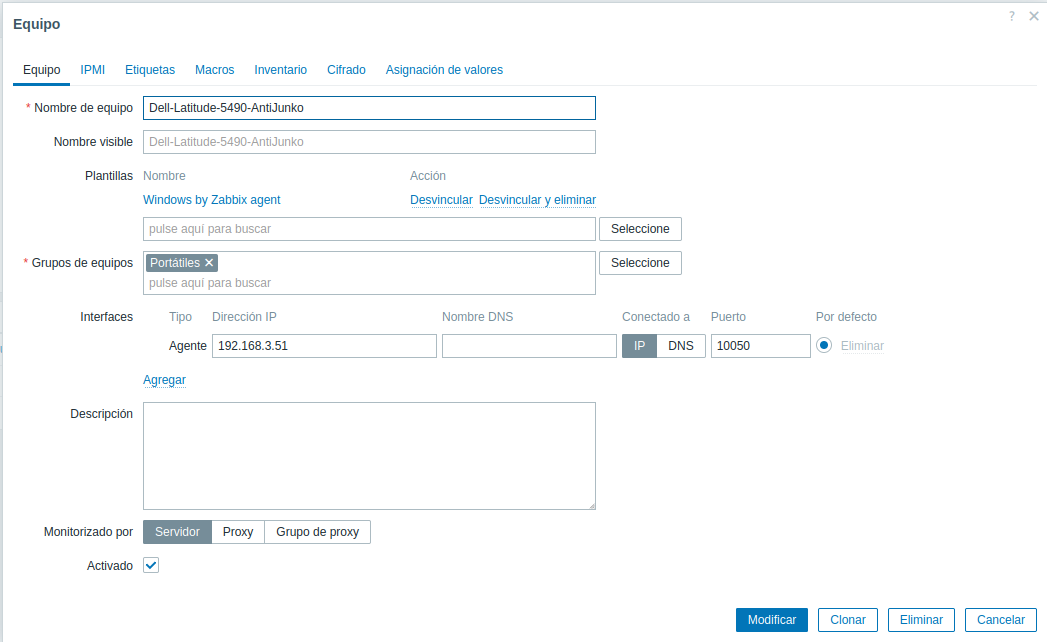 Equipo Dell-Latitude-5490 configurado con plantilla Windows